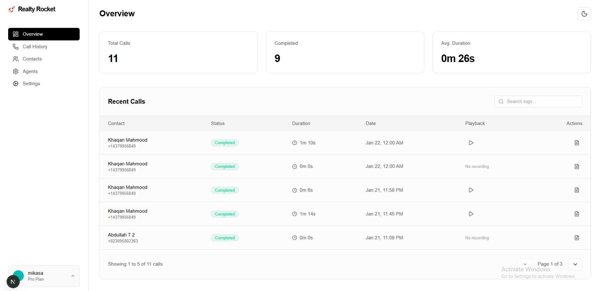 Realty Rocket Dashboard Preview